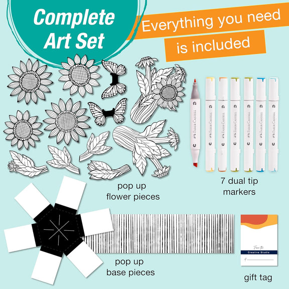 FC Pop Up Coloring Sunflowers & Butterflies - Guiry's