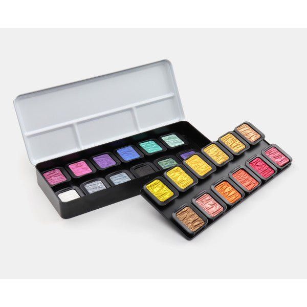 Finetec Watercolor Metal Tin Set, 24 - Colors, Pearlescent Colorful Set - Guiry's