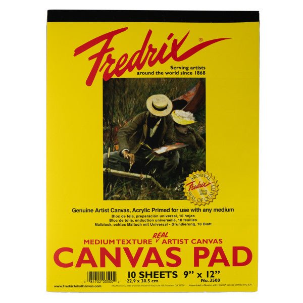 FREDRIX Creative Series White Canvas Pad, 9" x 12" - Guiry's