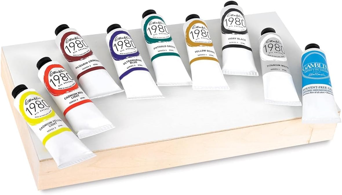 Gamblin 1980 Oil Colors Introductory Set, 37 ml Tubes, 8 Colors - Guiry's