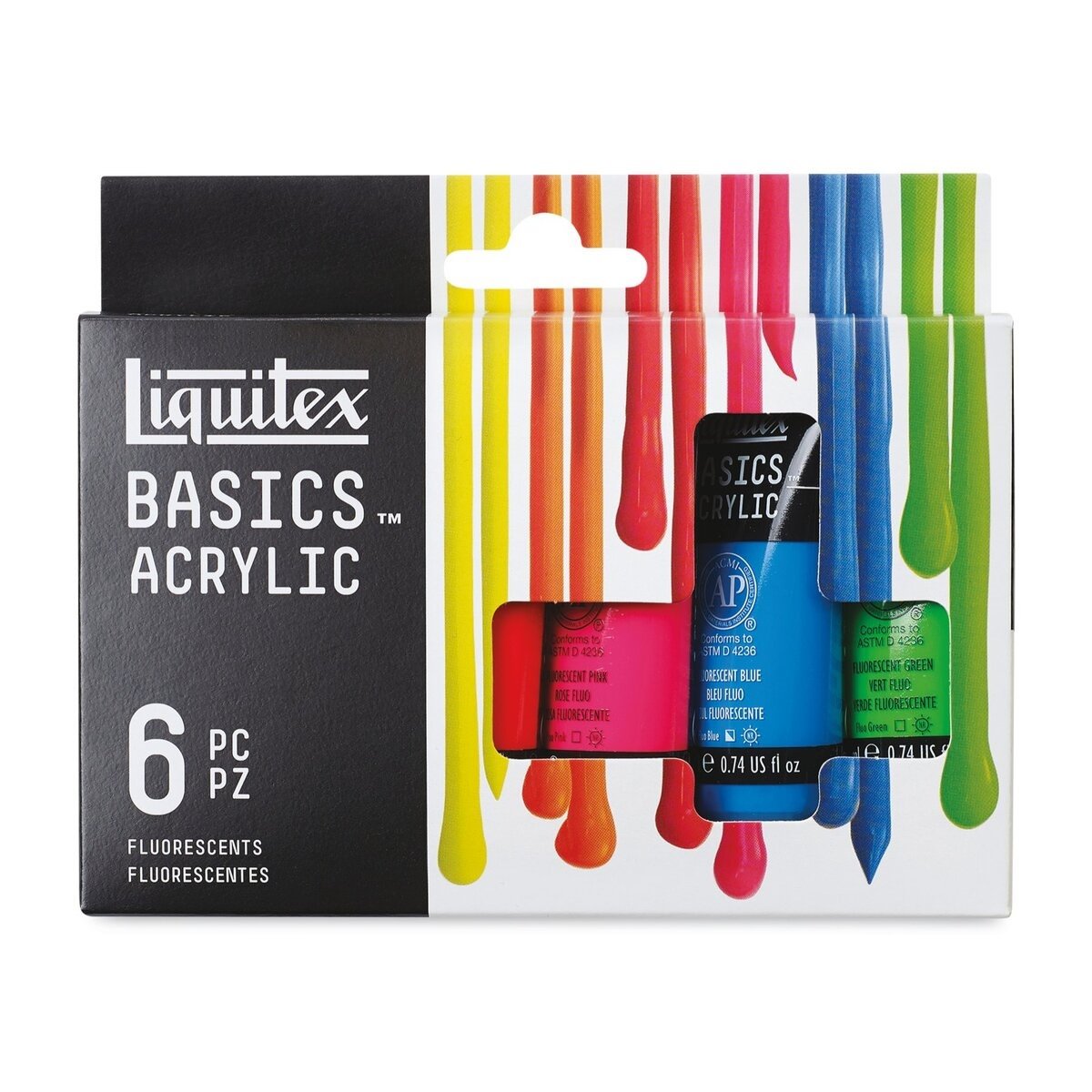 Liquitex BASICS Acrylic Color Set, 6 - Colors, Fluorescent - Guiry's