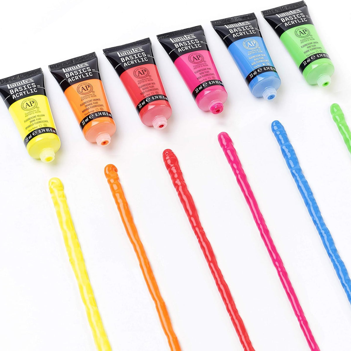 Liquitex BASICS Acrylic Paint Set of 6, Fluorescent - Guiry's