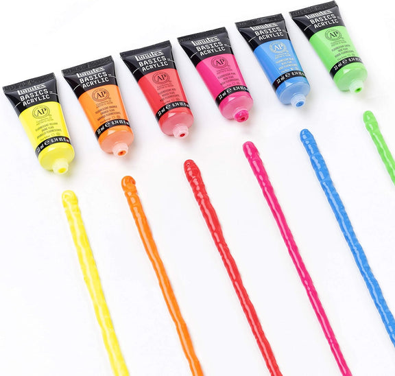 Liquitex BASICS Acrylic Paint Set of 6, Fluorescent - Guiry's