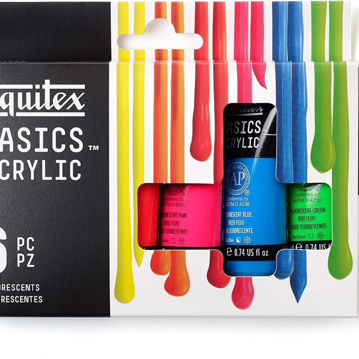 Liquitex BASICS Acrylic Paint Set of 6, Fluorescent - Guiry's
