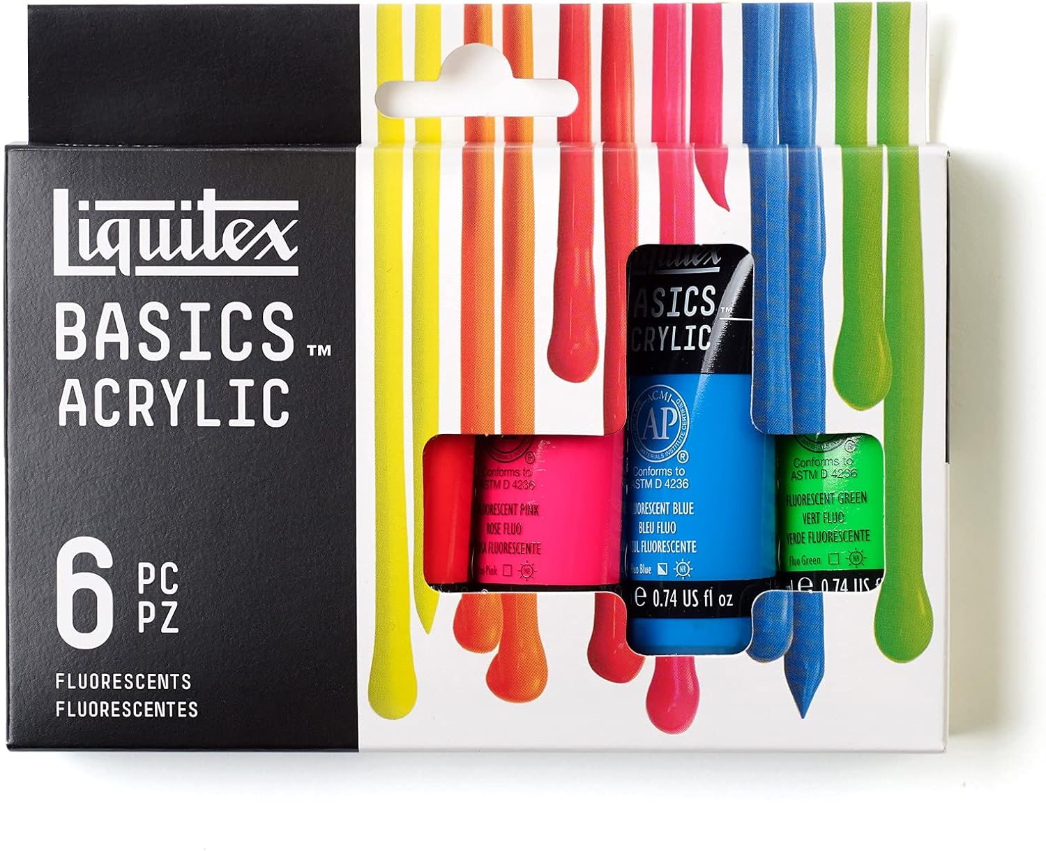 Liquitex BASICS Acrylic Paint Set of 6, Fluorescent - Guiry's