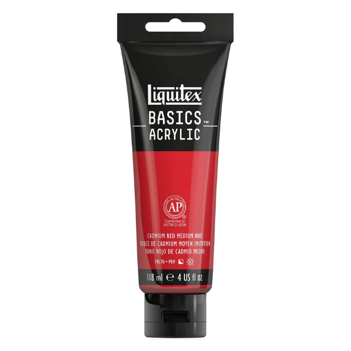 Liquitex Basics Cadmium Red Medium Hue - 4oz - Guiry's