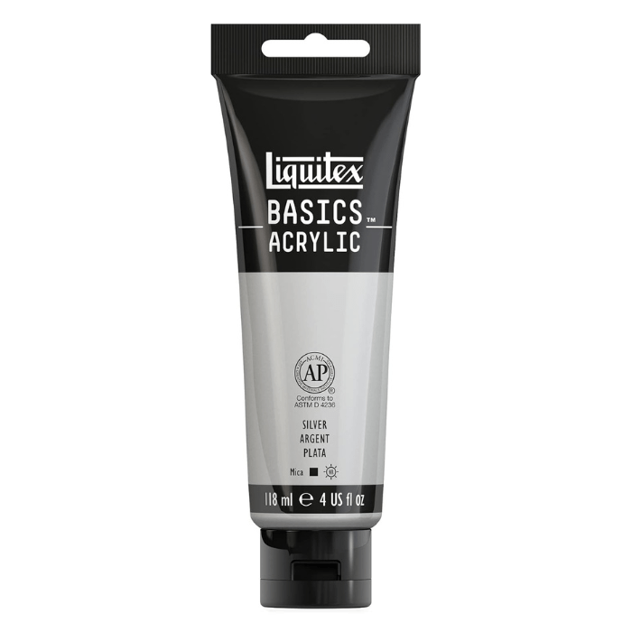 Liquitex Basics Silver - 4oz - Guiry's