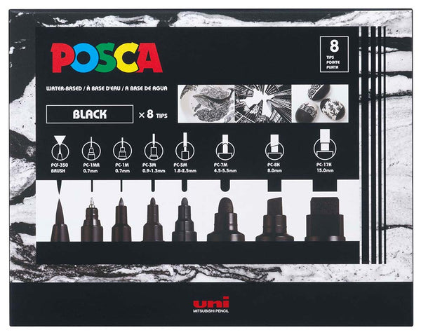 posca-all-black-set-8pc-