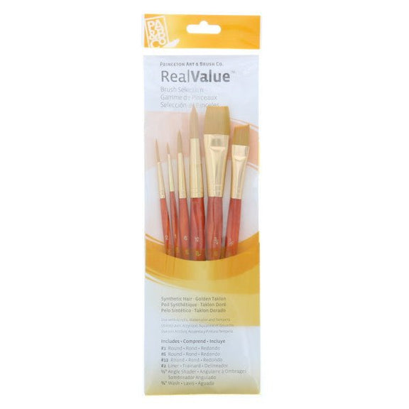 Princeton Brush Real Value 6 - Brush Golden Taklon Brush Set - Guiry's