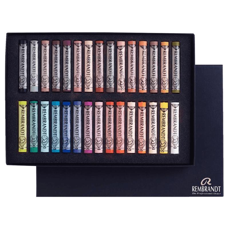 Rembrandt Soft Pastel Basic Box Set, 30 - Piece Full Sticks, Portrait Selection - Guiry's