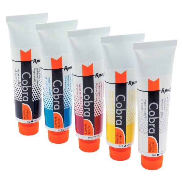 Royal Talens Cobra Study Water Mixable Oil Color Set, Primary, 5 - Colors - Guiry's