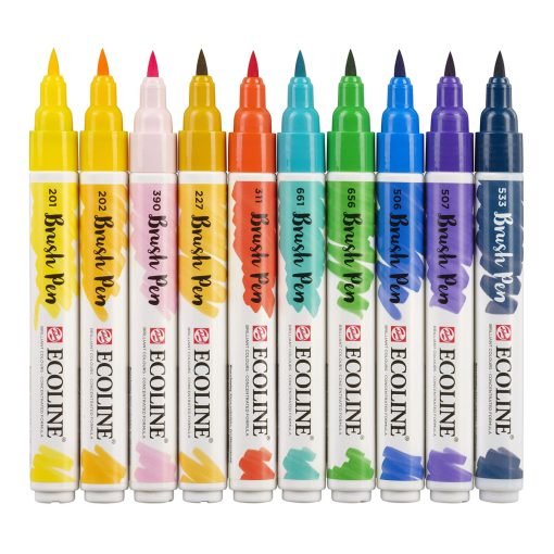 Royal Talens Ecoline Watercolor Brush Pen Set of 10, Illustrator Colors - Guiry's