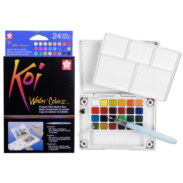 Sakura Koi Watercolor Box 24pc With Brush - Guiry's
