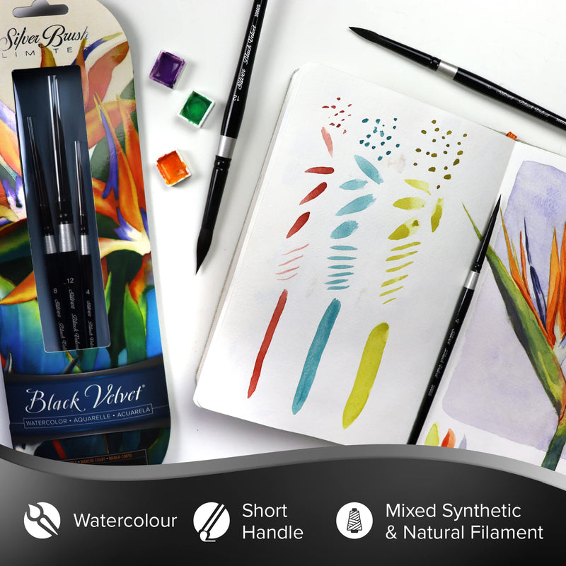 Silver Brush Black Velvet Watercolor Brush Set - Guiry's