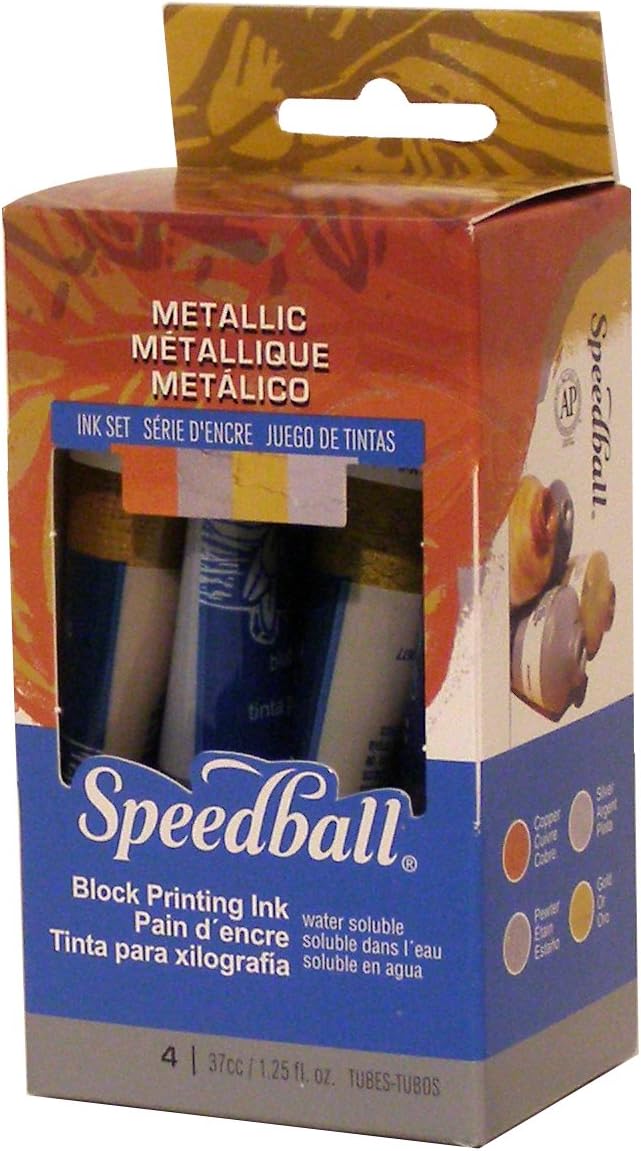Speedball Water - Soluble Block Printing Ink Starter Set Of 4, 1.25oz - Guiry's