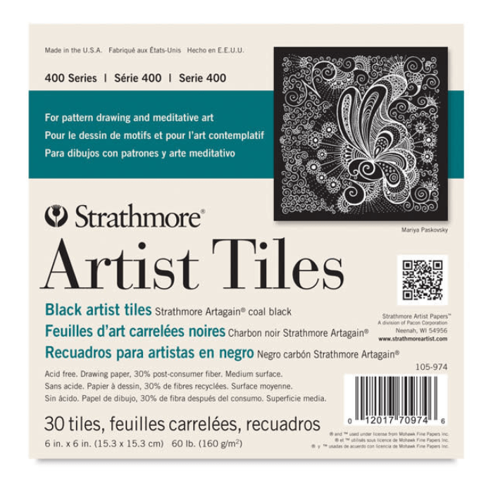 Strathmore Artist Tiles - 400 Series Black, 6" x 6" - Guiry's