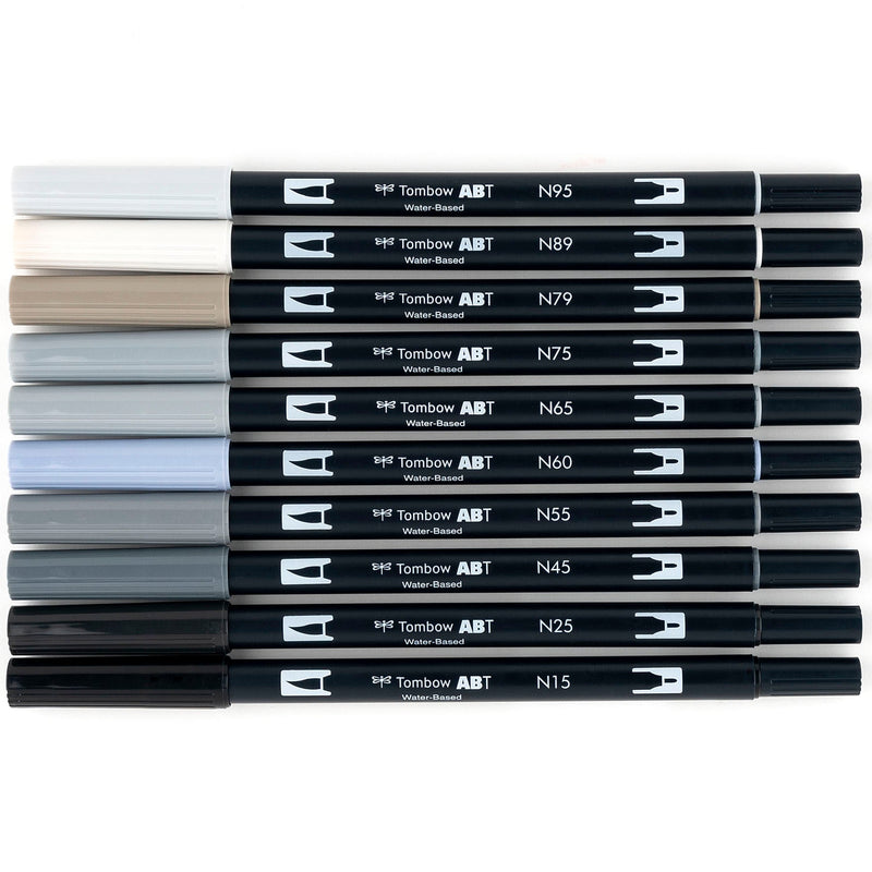 Tombow Dual Brush Gray Scale 10 Colors - Guiry's