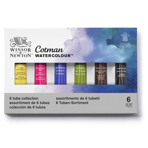Winsor & Newton Cotman Watercolor Tube Set, 6 - Colors - Guiry's