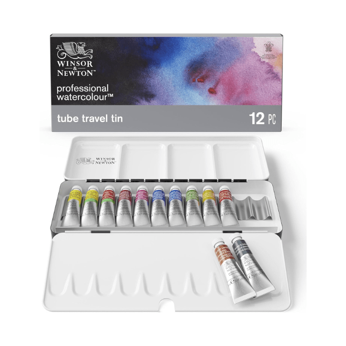 Winsor & Newton Professional Watercolor Paint Tin - 12 Colors - Guiry's